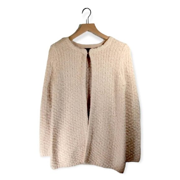 Adrianna Papell Pink Eyelash Acrylic Cardigan Size S - Picture 1 of 4
